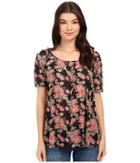Roper - 0275 Printed Mesh Peasant Blouse