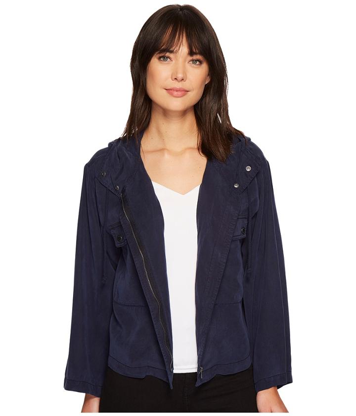 Two By Vince Camuto - Bell Sleeve Relaxed Hooded Tencel Crop Jacket