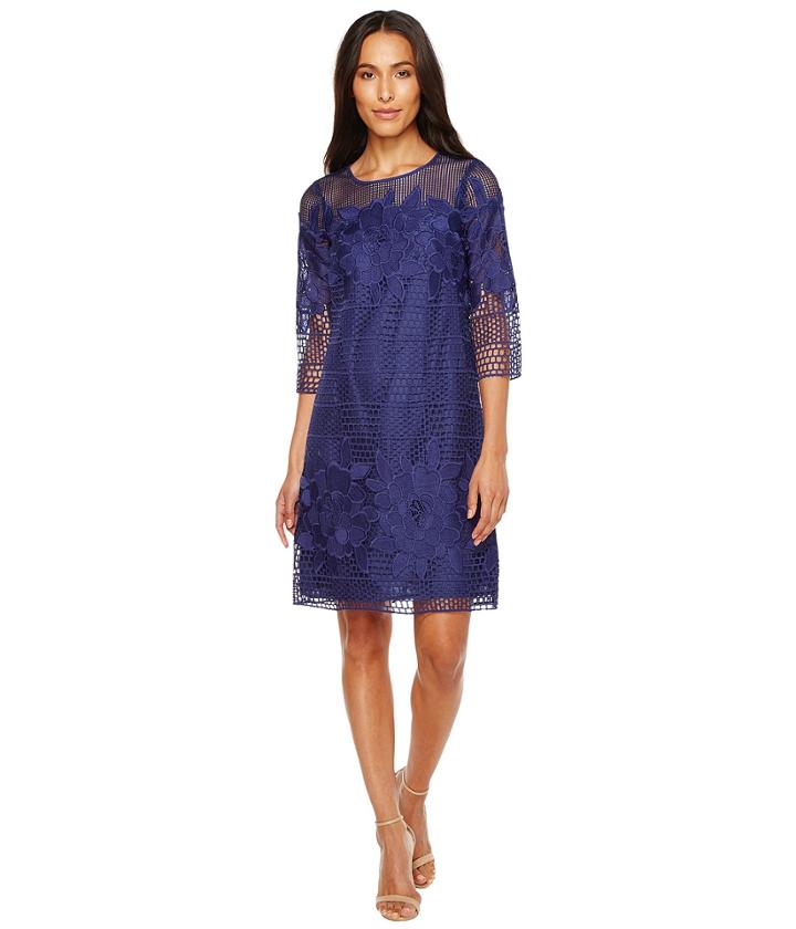 Adrianna Papell - Havana Gardens Lace Long Sleeve Shift Dress