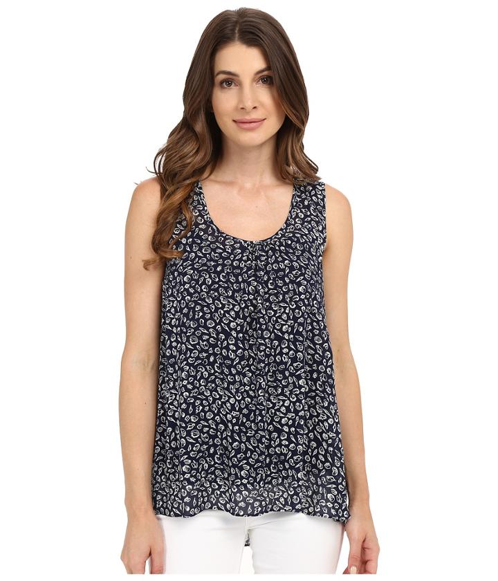 Nydj - Printed Crinkled Gauze Tank Top