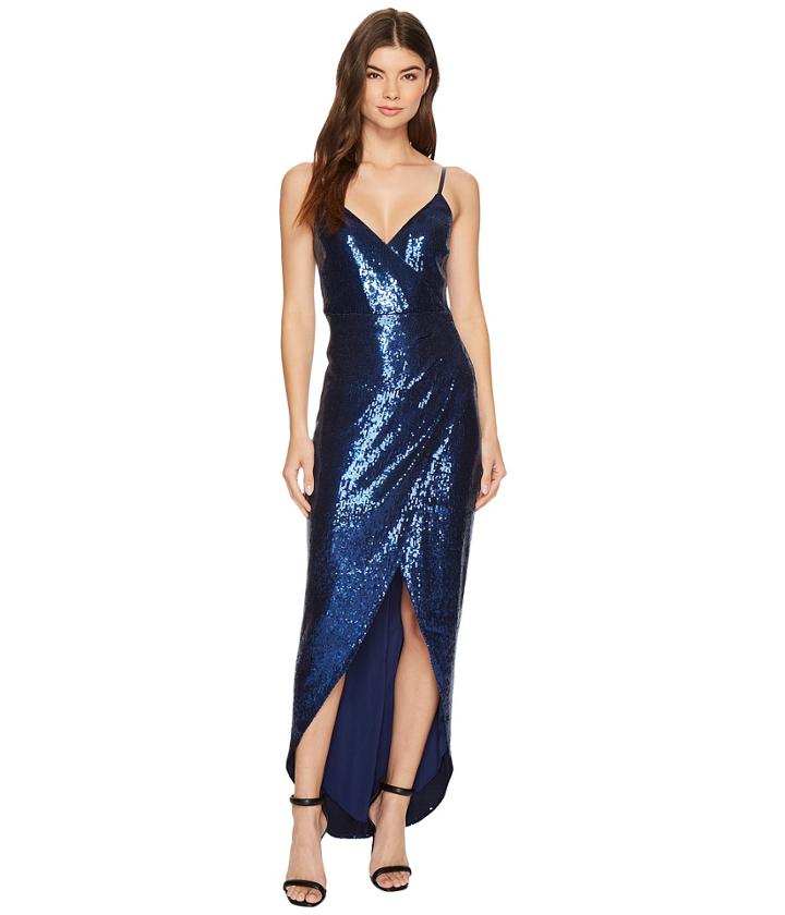 Nicole Miller - Shell Stretch Sequin Wrap Dress