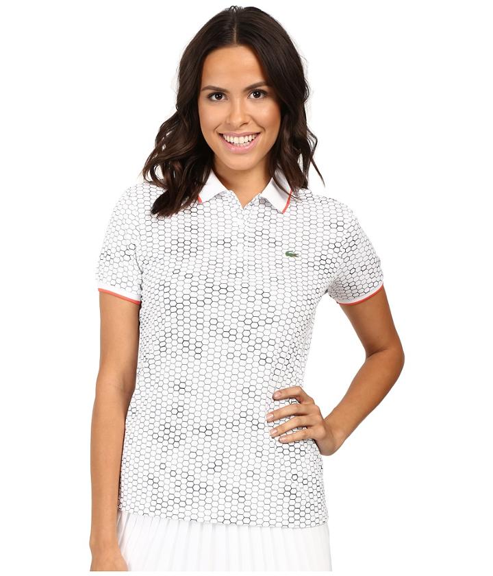 Lacoste - Short Sleeve Geometric Printed Technical Polo Shirt