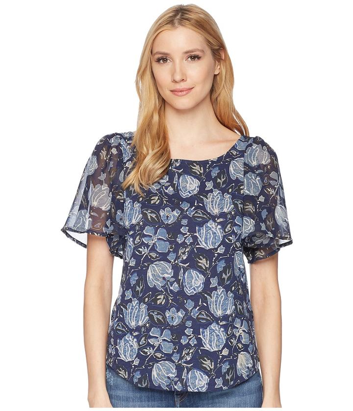 Lucky Brand - Back Cutout Cotton Blend Top