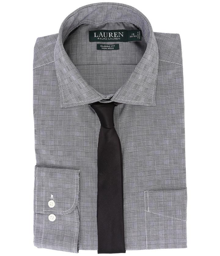 Lauren Ralph Lauren - Poplin Checks Spread Collar Classic Button Down Shirt
