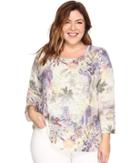 Nally &amp; Millie - Plus Size Island Tropical Print Tunic