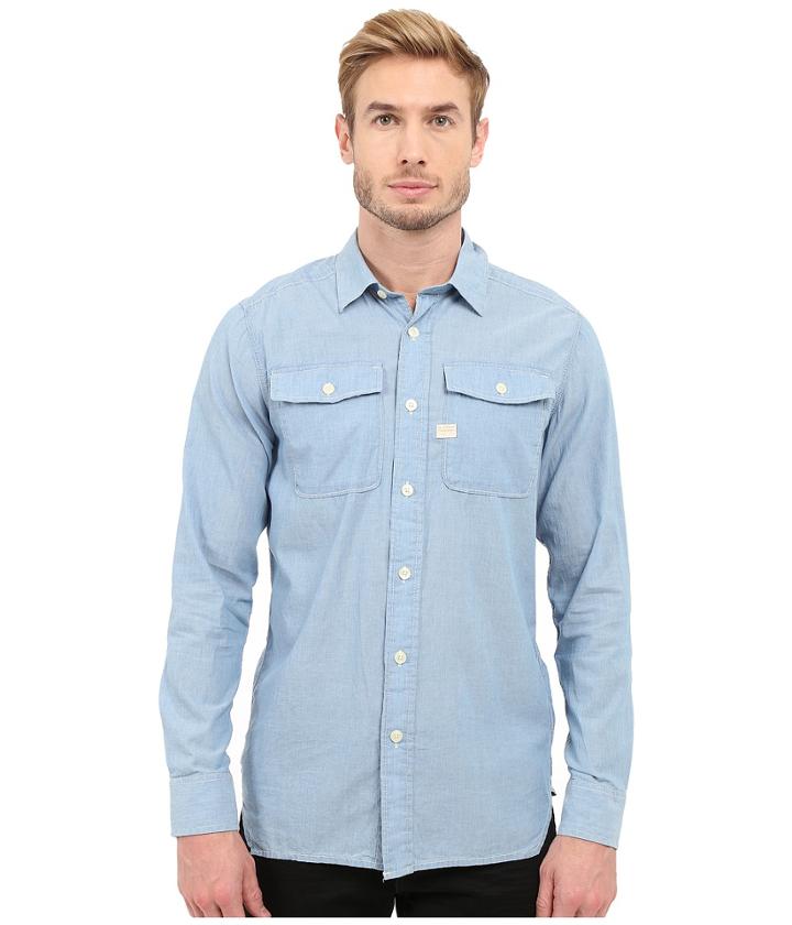 G-star - Landoh Army Shirt Long Sleeve Shirt In Lightweight Torg Chambray