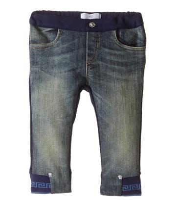 Versace Kids - Denim And Sweatpants Mixed Fabrics