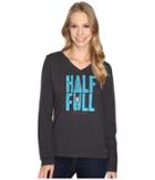 Life Is Good - Half Full Champagne Long Sleeve Crusher Vee