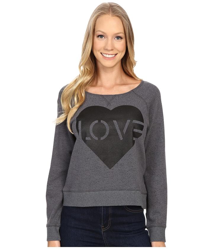 Life Is Good - Love Stencil Marled Terry Crew Pullover