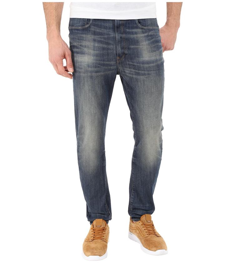 G-star - Type C 3d Super Slim In Blue Delm Stretch Denim Dark Aged Antic