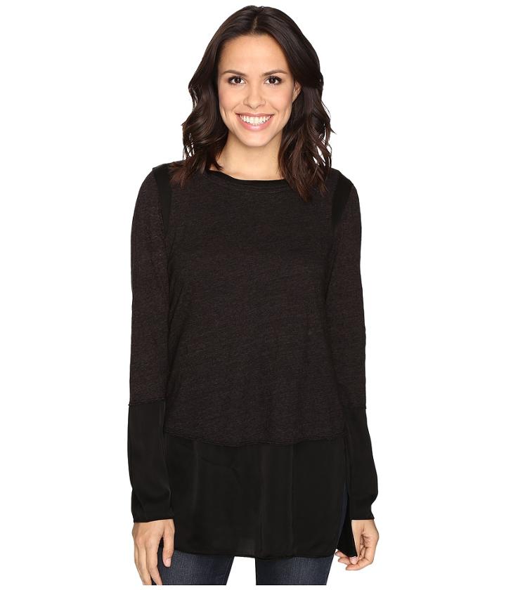 Heather - Slub Sateen Long Sleeve Layered Top