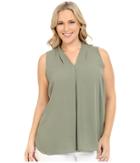 Vince Camuto Plus - Plus Size Sleeveless Blouse With Inverted Front Pleat