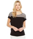 Calvin Klein - Short Sleeve Top With Lace Yoke