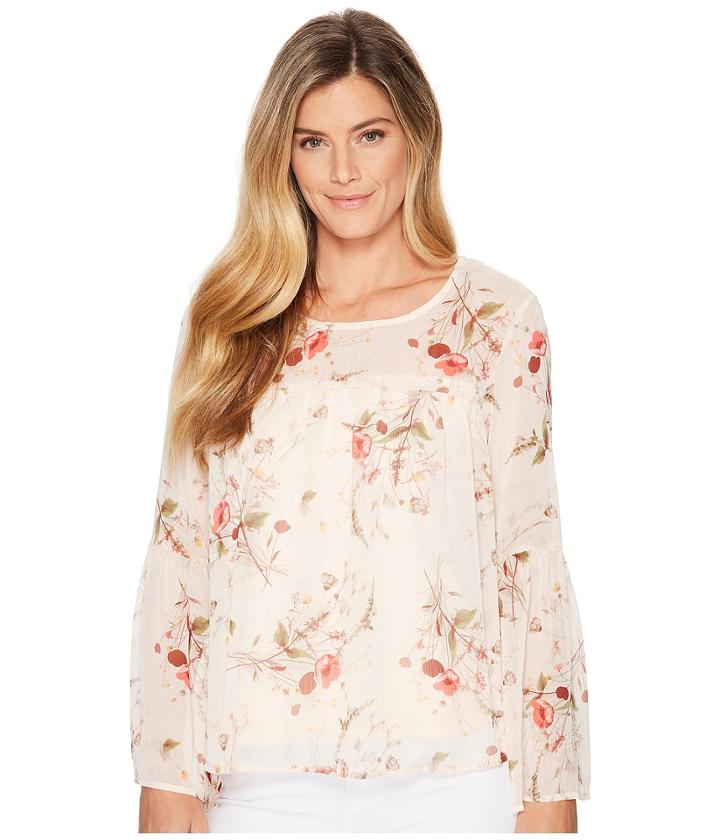 B Collection By Bobeau - Rayes Flute Sleeve Blouse