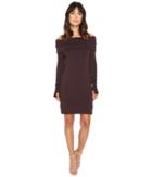 Michael Stars - Elevated Terry Off Shoulder Tunic/dress W/ Thumbholes