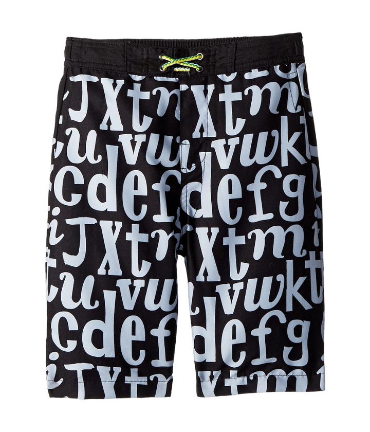 Appaman Kids - Allover Letter Print Swim Trunks