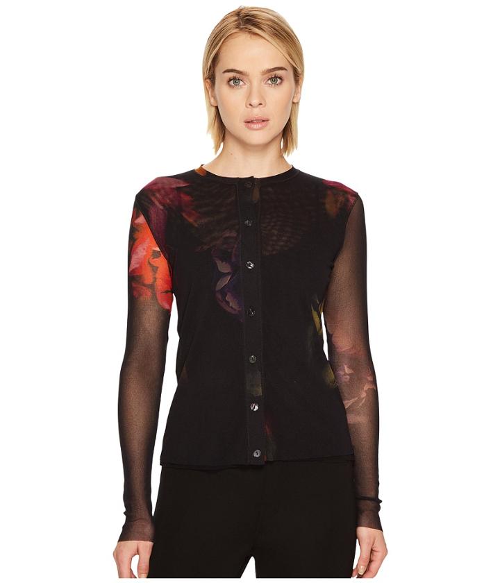 Fuzzi - Long Sleeve Printed Cardigan Cover-up