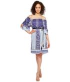 Hale Bob - Boho Bandits Rayon Stretch Satin Woven Off The Shoulder Dress
