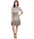 Christin Michaels - Namana Striped Fit And Flare Dress