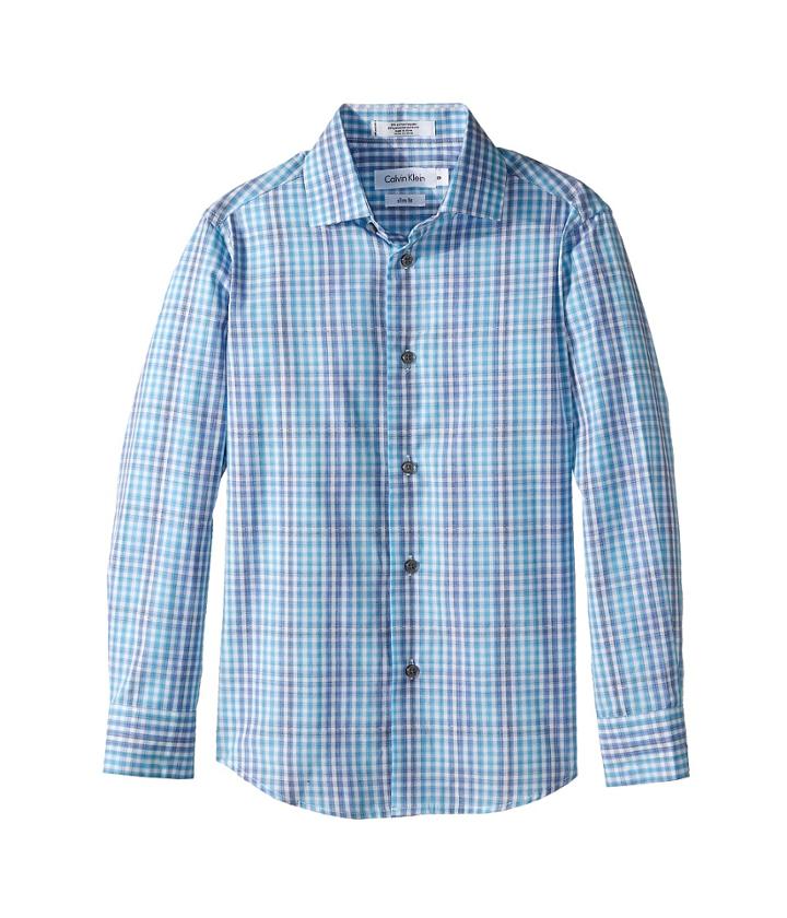 Calvin Klein Kids - Flight Plaid Long Sleeve Shirt
