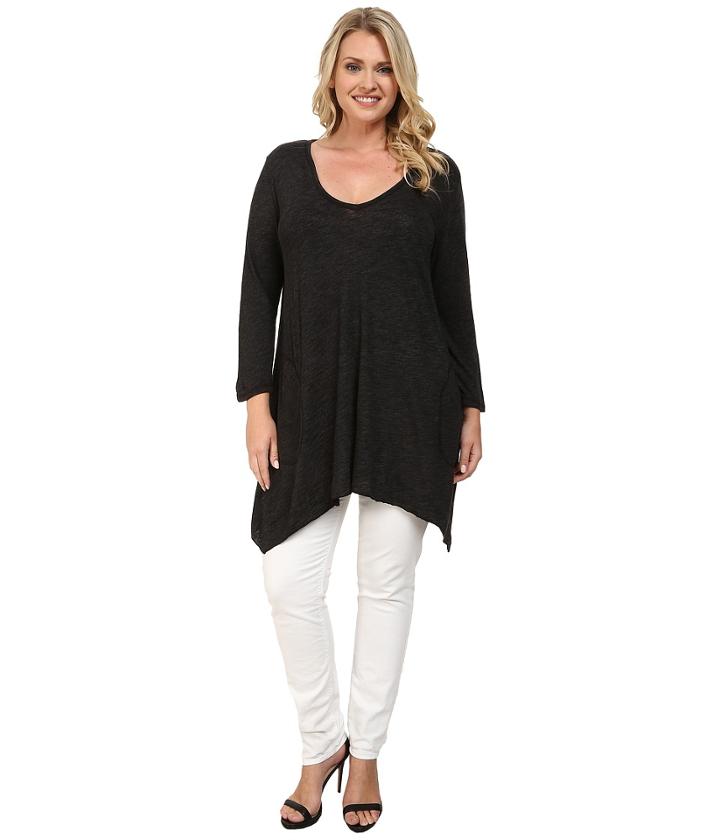 Allen Allen - Plus Size Three Quarter Angled Tee