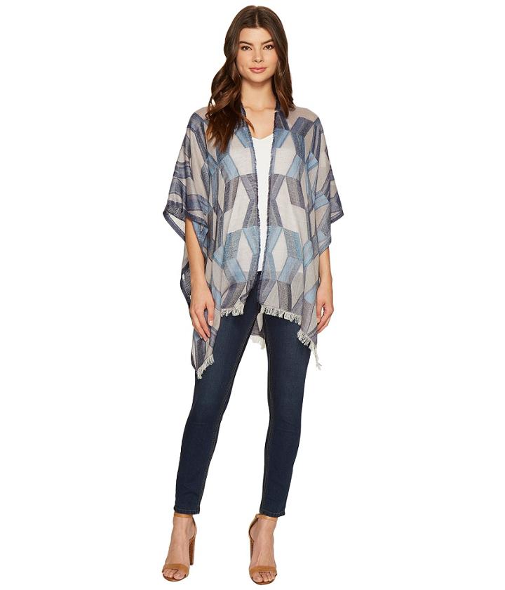 Echo Design - Denim Geo Ruana Poncho