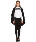 Y's By Yohji Yamamoto - K-belt Cape Flannel And Fringe Cape