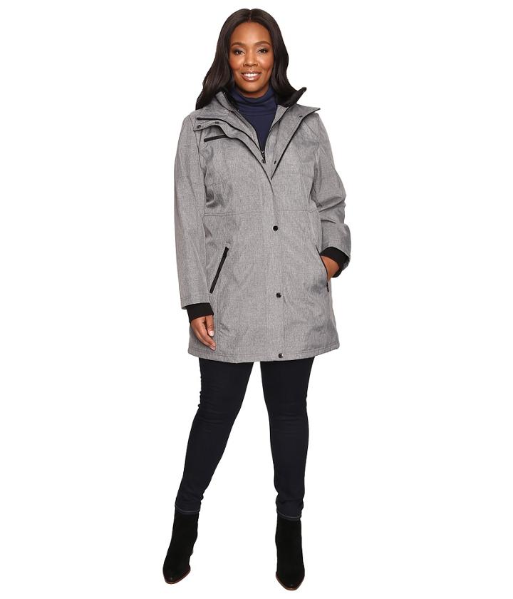 Jessica Simpson - Plus Size Softshell With Bib And Faux Fur Collar