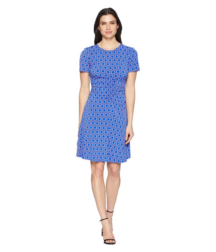 Donna Morgan - Short Sleeve Jersey Dress With Ruching And Asymmetrical Hem