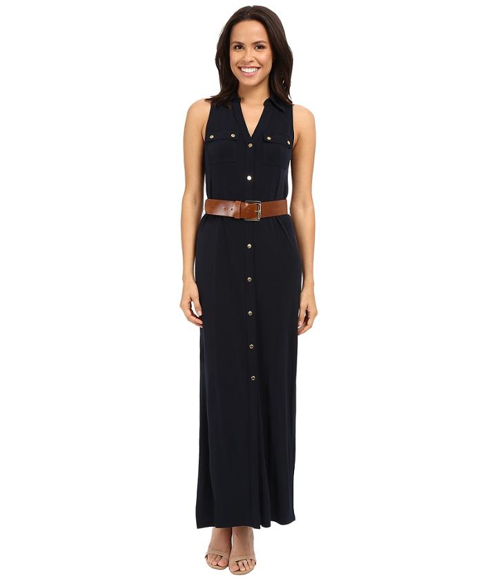 Michael Michael Kors - Matte Jersey Sleeveless Maxi Shirtdress