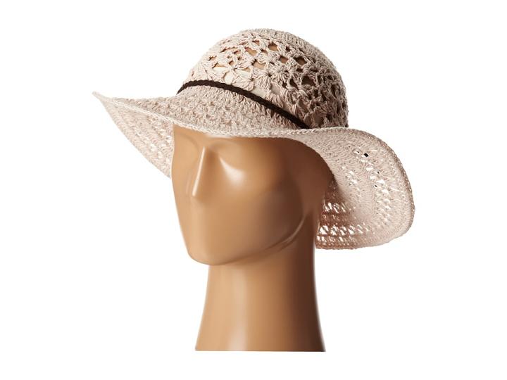 San Diego Hat Company Knh8004 Knit Crochet Sunbrim W/ Suede Braided Trim