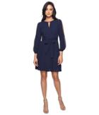 Vince Camuto - Georgette Long Sleeve Cold Shoulder Blouson W/ Pleats