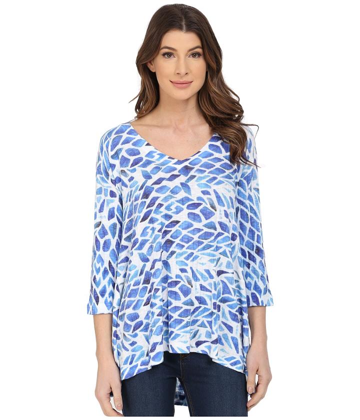 Nally &amp; Millie - Blue White Ribbed Tunic
