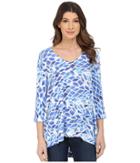 Nally &amp; Millie - Blue White Ribbed Tunic