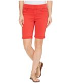Liverpool - Sienna Pull-on Bermuda With Rolled-cuff In Pigment Dyed Slub Stretch Twill In Ribbon Red