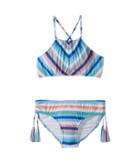 Seafolly Kids - Moonchild Stripe Ruched Neck Tankini Set
