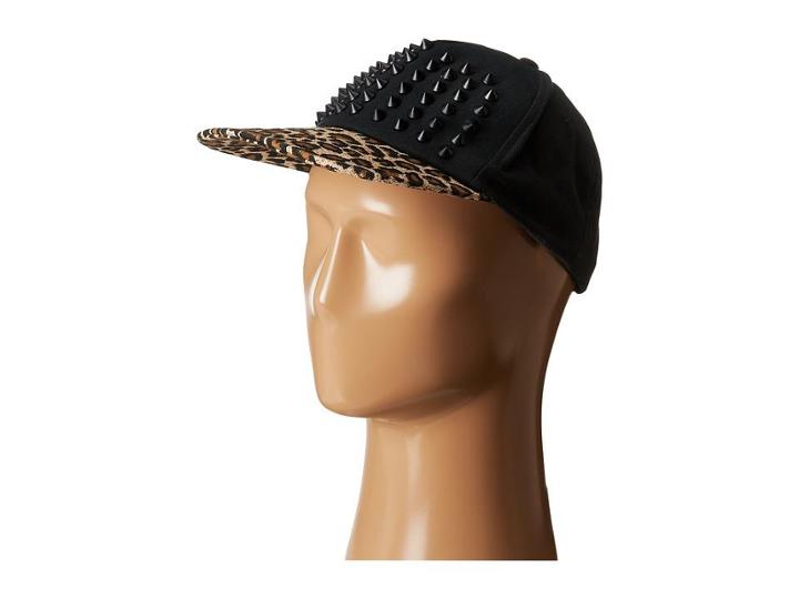 Betsey Johnson Spike Leopard Baseball Hat