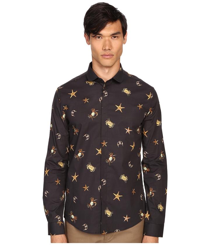 Versace Collection - Sea Creature Long Sleeve Button Up