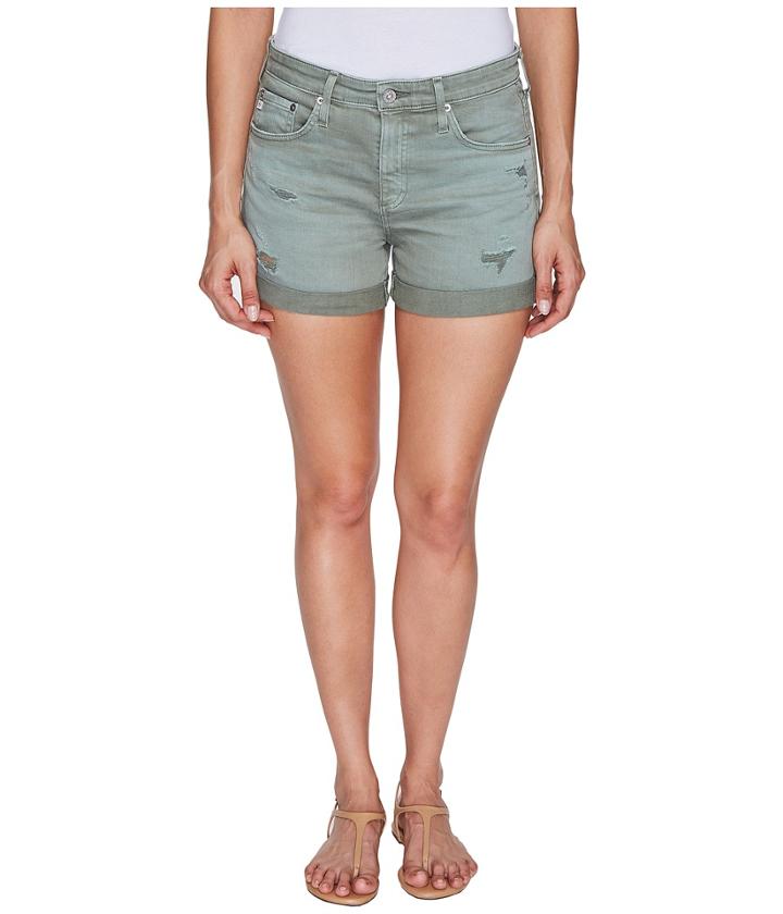 Ag Adriano Goldschmied - Hailey Boyfriend Shorts In Sulfur Silver Sage Terrain