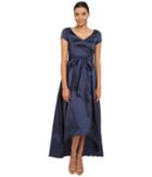 Adrianna Papell - Shirred Taffeta High-low Gown