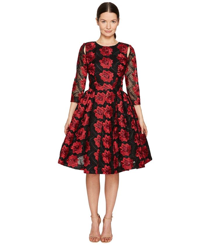 Zac Posen - Poppy Embroidery 3/4 Sleeve Dress