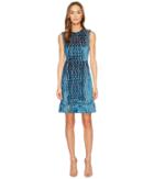 Yigal Azrou  L - Crocodile Velvet Burnout Midi Dress