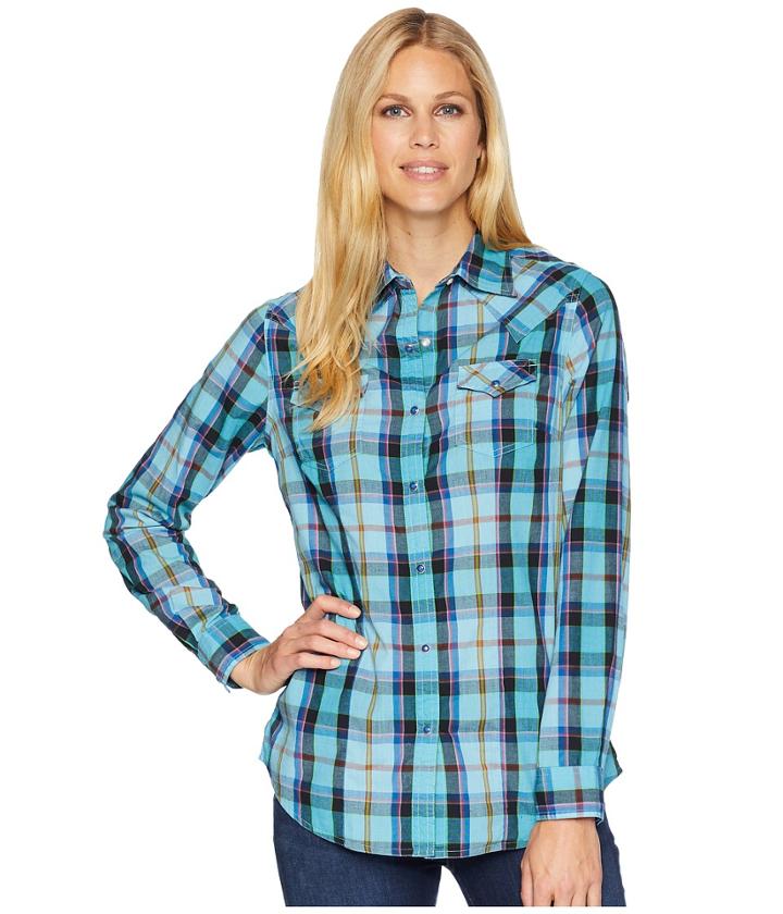 Wrangler - Long Sleeve Woven Plaid Snap