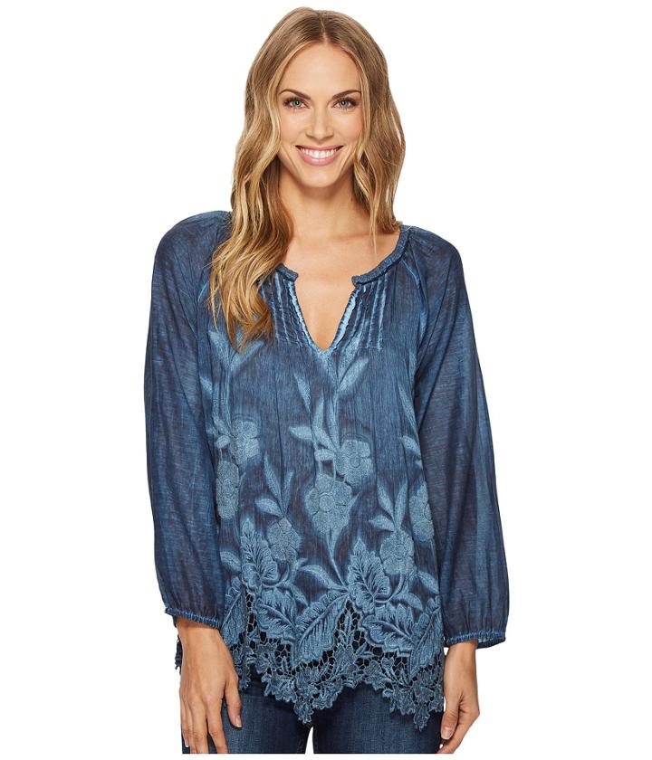 Dylan By True Grit - Hudson Cotton Silk Pintuck Top