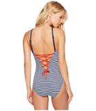 Lauren Ralph Lauren - Modern Marine Shaping High Neck Lace Back Mio One-piece