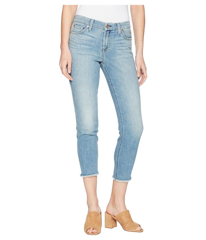 7 For All Mankind - Kimmie Crop W/ Frayed Hem In Desert Heights