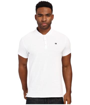 Scotch &amp; Soda - Garment Dyed Sun Fade Polo With Bomber Collar