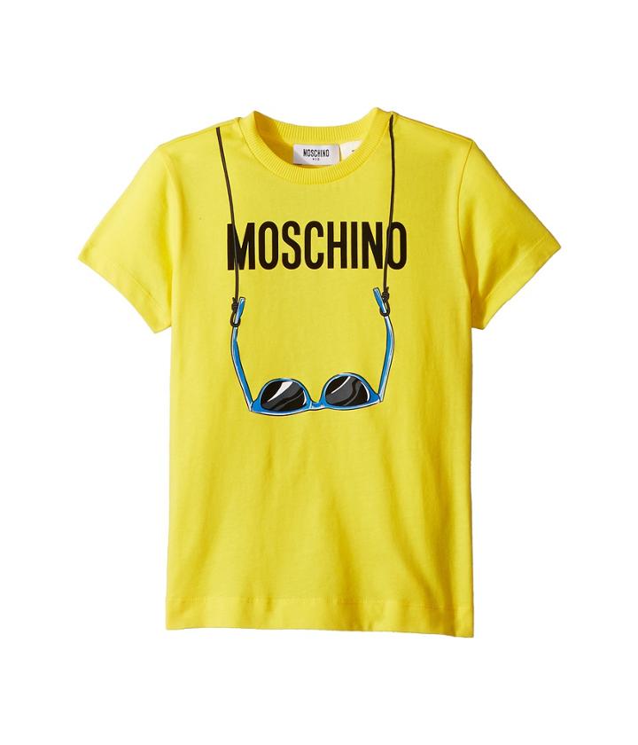 Moschino Kids - Short Sleeve Logo Sunglasses Graphic T-shirt