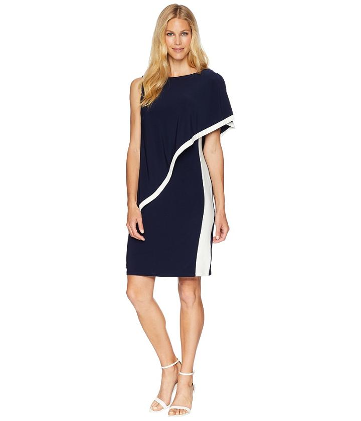 Lauren Ralph Lauren - 1t Matte Jersey Timna Two-tone Sleeveless Day Dress