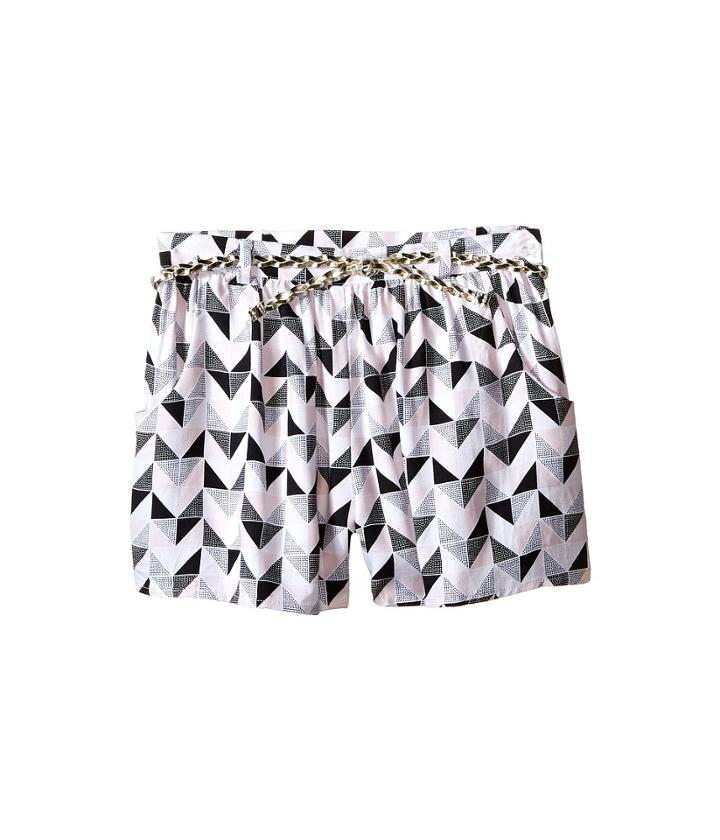 Kardashian Kids - Loose Printed Shorts With Gold Plaited Belt